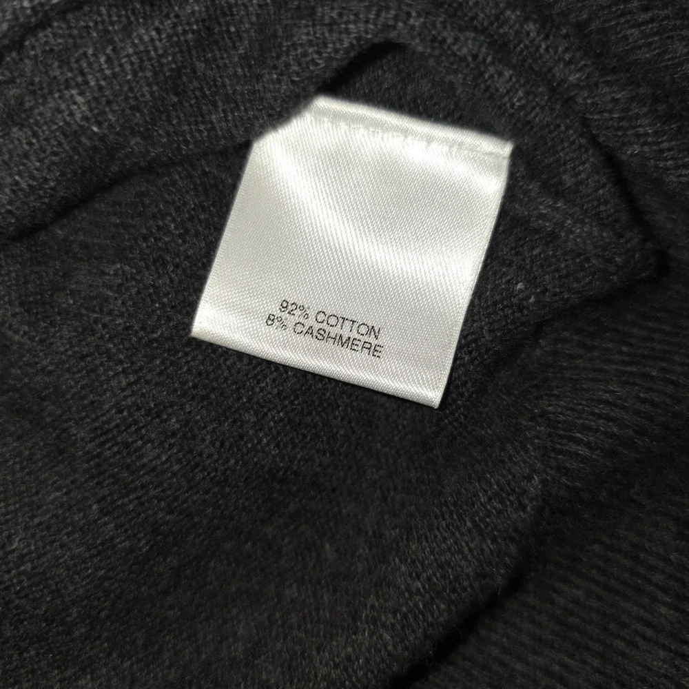 Cremieux‎ Men's Charcoal Gray V-Neck Cozy Business Casual Cashmere Sweater Small